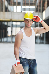 Image showing hard worker on construction site