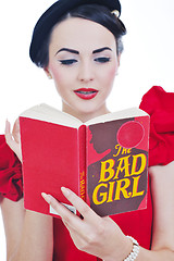 Image showing beautiful young woman read book