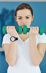 Image showing woman fitness workout with weights