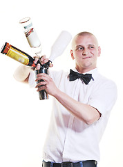 Image showing barman portrait isolated on white background