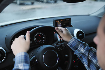 Image showing man using car navigation