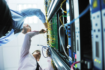 Image showing it engineers in network server room