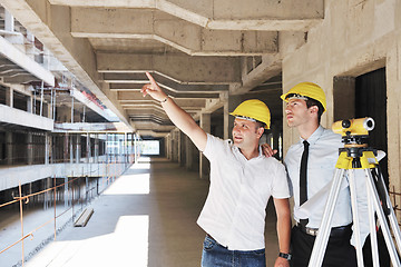 Image showing Team of architects on construciton site