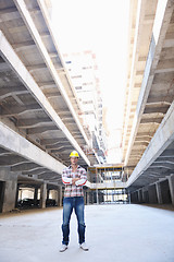 Image showing hard worker on construction site