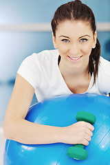Image showing woman fitness workout with weights