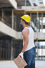 Image showing hard worker on construction site