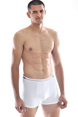 Image showing healthy fit young man islated on white background