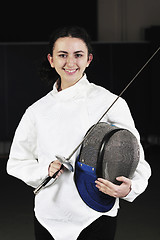 Image showing sword sport athlete portrait at training