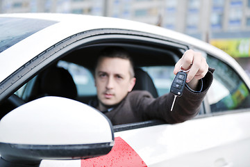 Image showing man using car navigation