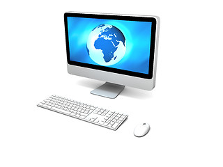 Image showing World on computer screen