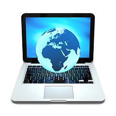 Image showing Globe on laptop