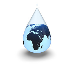 Image showing Earth inside water drop