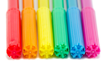 Image showing gay flag colors on felt tip pens isolated on white 