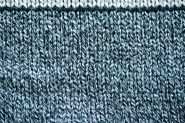 Image showing Knit wool texture background of grey black color 