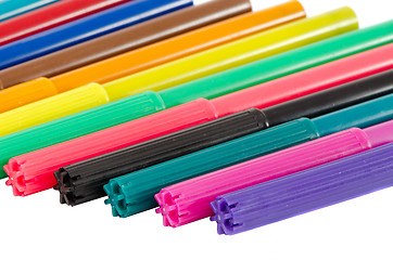 Image showing Distinct color felt tip pens isolated on white 