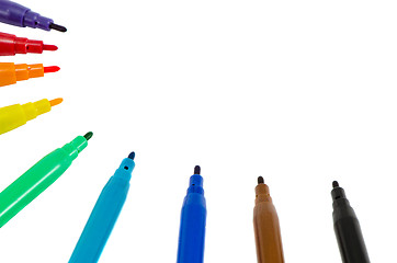 Image showing Distinct color felt tip pens isolated on white 