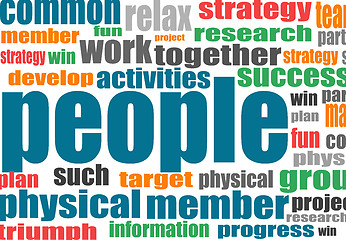 Image showing Background concept wordcloud of society glowing light