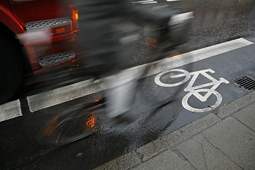 Image showing Speedy cyclist