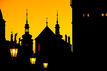 Image showing Prague towers in the night