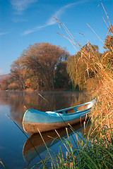 Image showing Blue canoe 