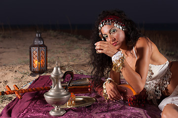 Image showing Drinking Moroccan tea