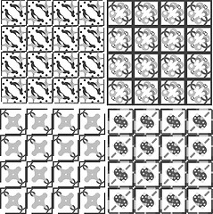 Image showing Set of monochrome geometric seamless patterns