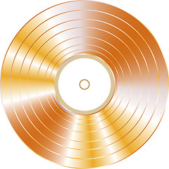 Image showing gold vinyl record isolated on white vector background