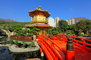 Image showing gold pavilion in chinese garden