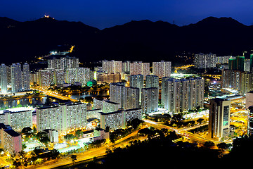 Image showing Hong Kong with crowded buildings at night