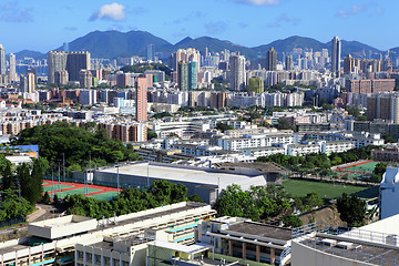 Image showing crowded building in Hong Kong