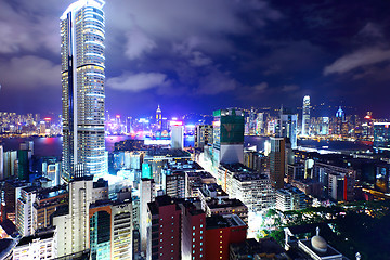 Image showing Hong Kong with crowded buildings at night