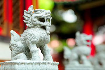 Image showing Chinese lion statue