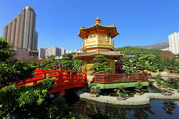 Image showing gold pavilion in chinese garden