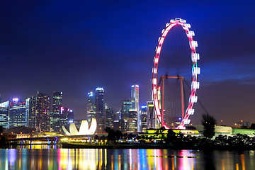 Image showing Singapore city skyline at night