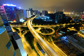 Image showing traffic in Hong Kong at night