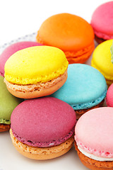 Image showing colorful French macaroons