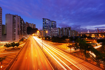 Image showing traffic in Hong Kong at night