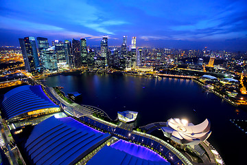 Image showing Singapore city at night