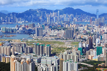 Image showing crowded building in Hong Kong