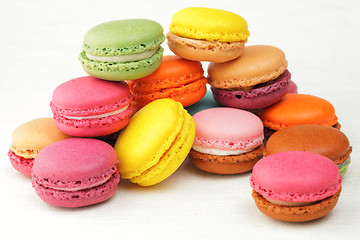 Image showing colorful French macaroons