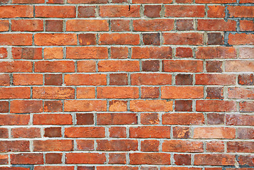 Image showing old red brick wall texture background
