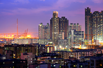 Image showing Hong Kong with crowded buildings at night