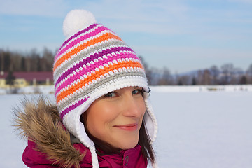 Image showing Smiling girl in winter