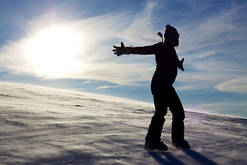 Image showing Silhoutte in snow
