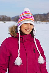 Image showing Smiling girl with winter cap