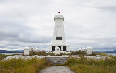 Image showing The obelisk on the shore of the gulf