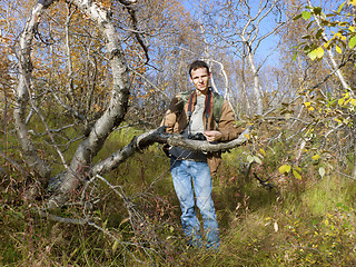 Image showing Young man in foothills