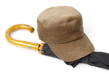 Image showing Headgear and an umbrella