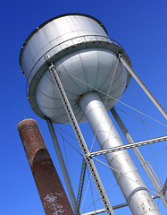 Image showing Water Tower and Chimney