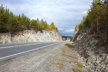 Image showing The road through the rocks